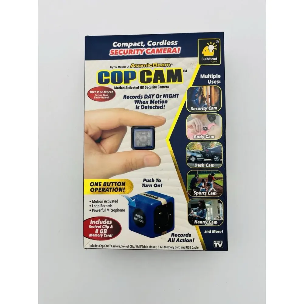 New Atomic Beam Cop Cam Portable Motion Activated HD 720p Surveillance Camera